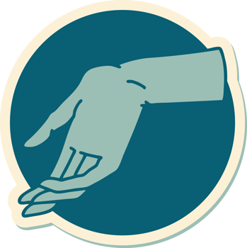 tattoo style sticker of a hand png