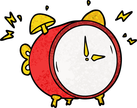 cartoon ringing alarm clock drawing png