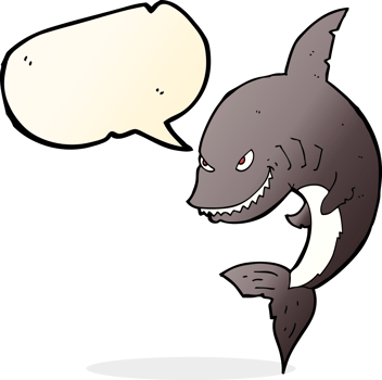 funny cartoon shark with speech bubble png