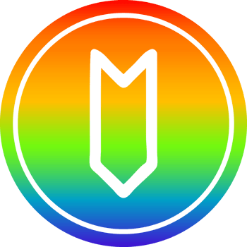 decorative arrow circular in rainbow spectrum png