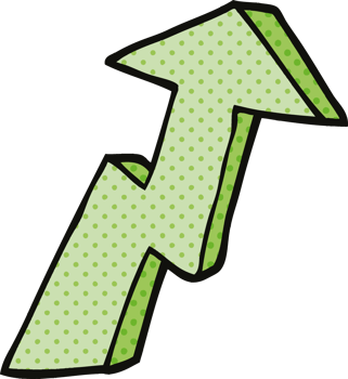 comic book style cartoon business growth arrow png