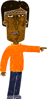 cartoon pointing man png