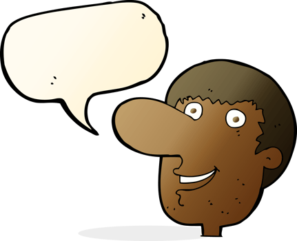 cartoon happy male face with speech bubble png