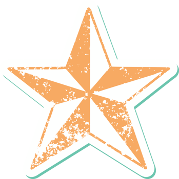 distressed sticker tattoo style icon of a star png