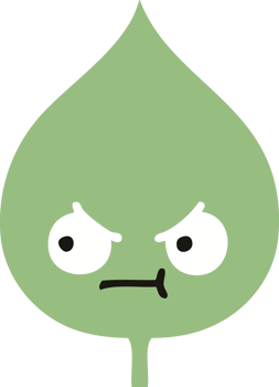 flat color retro cartoon expressional leaf png