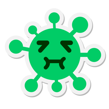 tired virus sticker png