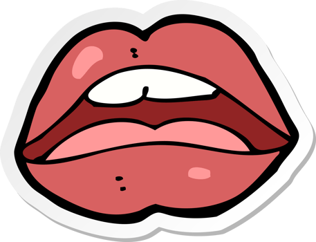 sticker of a open mouth cartoon symbol png