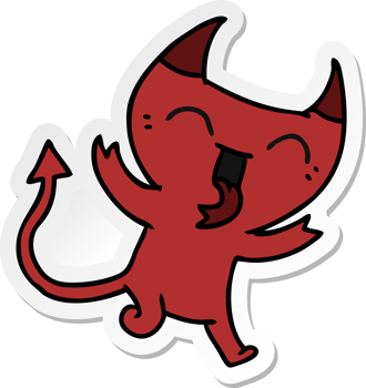 sticker cartoon of cute kawaii red demon png