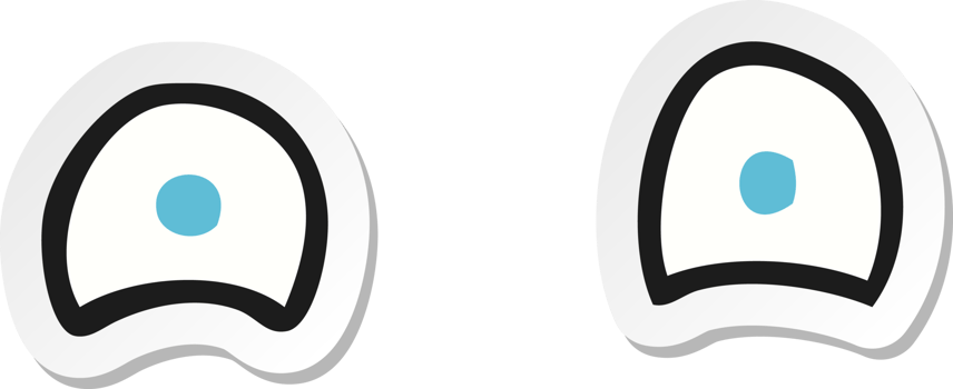 sticker of a simple cartoon eyes png