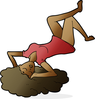cartoon woman lying on floor png