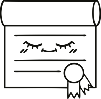 line drawing cartoon certificate png