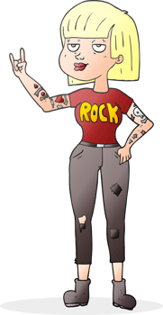 cartoon rock girl png