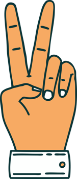 peace symbol two finger hand gesture illustration png