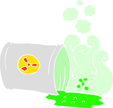 flat color illustration of a cartoon nuclear waste png