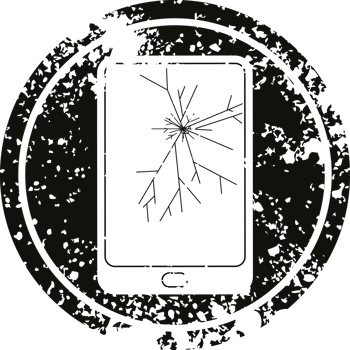 broken electronic tablet circular distressed symbol png