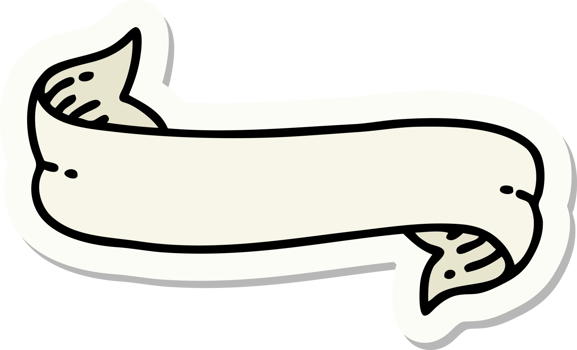 tattoo style sticker of a banner png