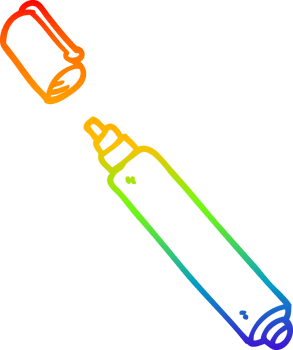 rainbow gradient line drawing cartoon office pen png