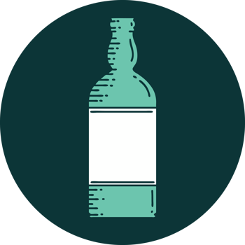 tattoo style icon of a bottle png