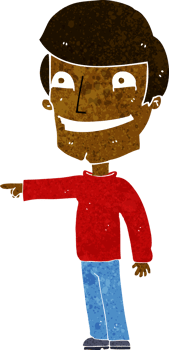 cartoon happy man pointing png