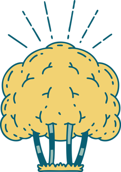 traditional tattoo style tree png
