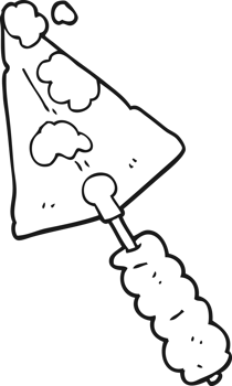 black and white cartoon trowel png