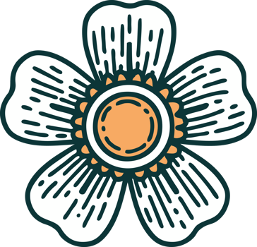 tattoo style icon of a flower png
