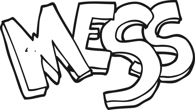black and white cartoon mess png