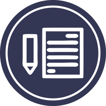 document and pencil circular icon png