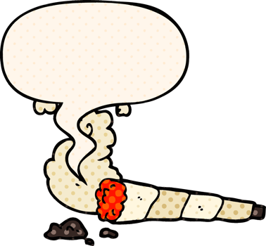 cartoon cigarette with speech bubble in comic book style png