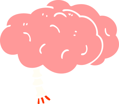 flat color illustration cartoon brain png