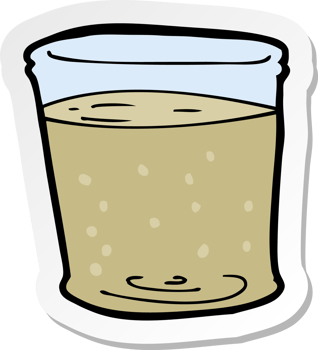 sticker of a cartoon whiskey glass png