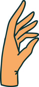 iconic tattoo style image of a hand png