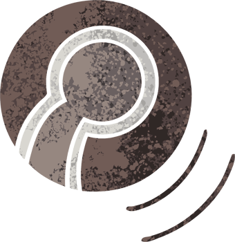 retro illustration style cartoon of a bowl ball png