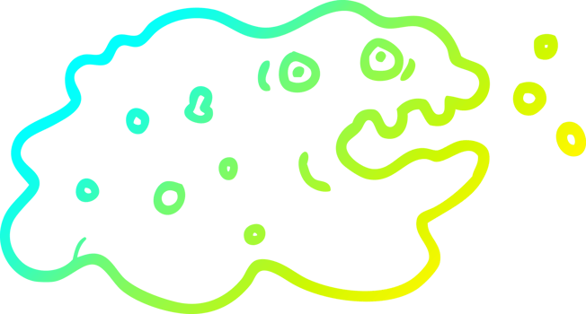 cold gradient line drawing of a cartoon germ png