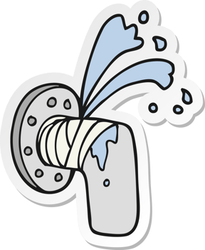 sticker of a cartoon leaky pipe png