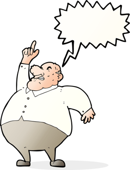 cartoon big fat boss with speech bubble png
