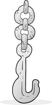 hand drawn cartoon hook and chain png