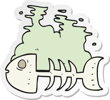 sticker of a cartoon fish bones png