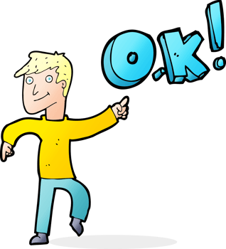 cartoon man thinking OK png