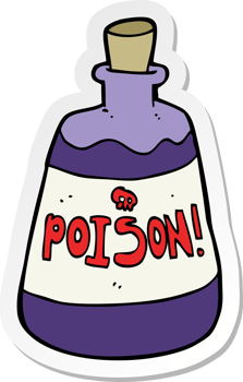 sticker of a cartoon bottle of poison png