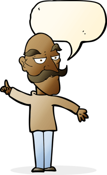 cartoon old man telling story with speech bubble png
