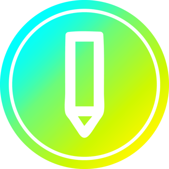 simple pencil circular icon with cool gradient finish png