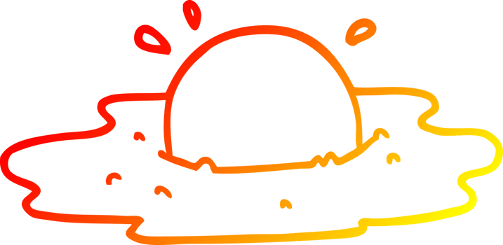 warm gradient line drawing of a cartoon fried egg png