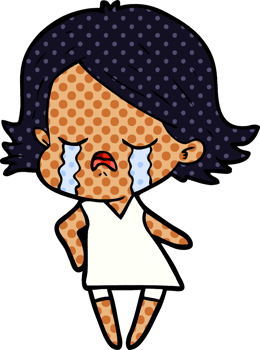cartoon girl crying png