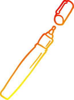 warm gradient line drawing of a cartoon pen png