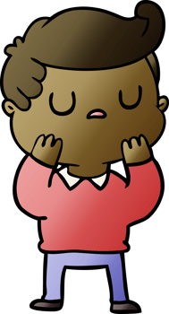 cartoon aloof man considering png
