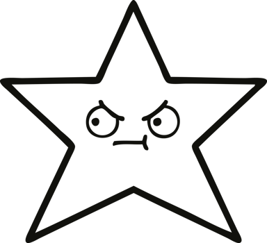 line drawing cartoon of a gold star png