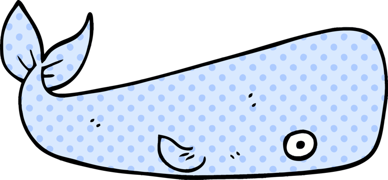 cartoon doodle sea whale png