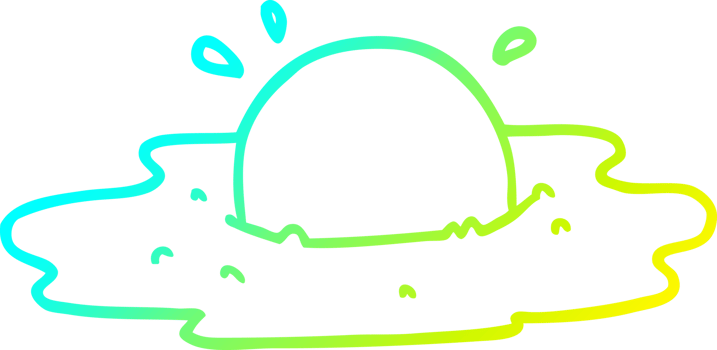 cold gradient line drawing of a cartoon fried egg png