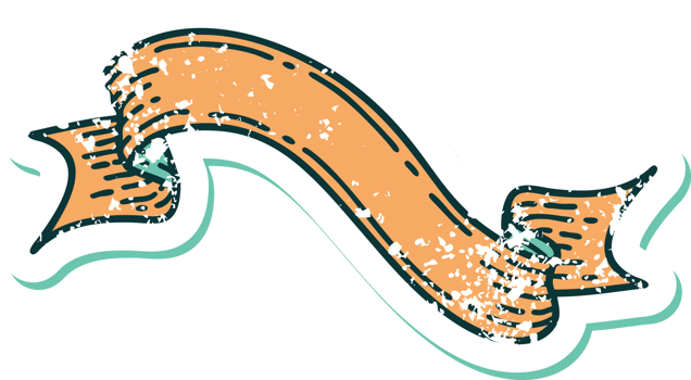 iconic distressed sticker tattoo style image of a banner png